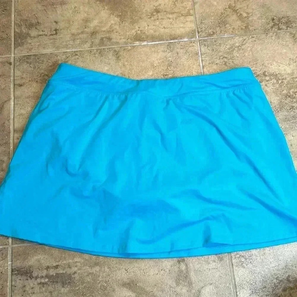 Lands’ End Bikini Bottom Skirt with UPF 50, Scuba Blue, size 14 - Picture 7 of 8